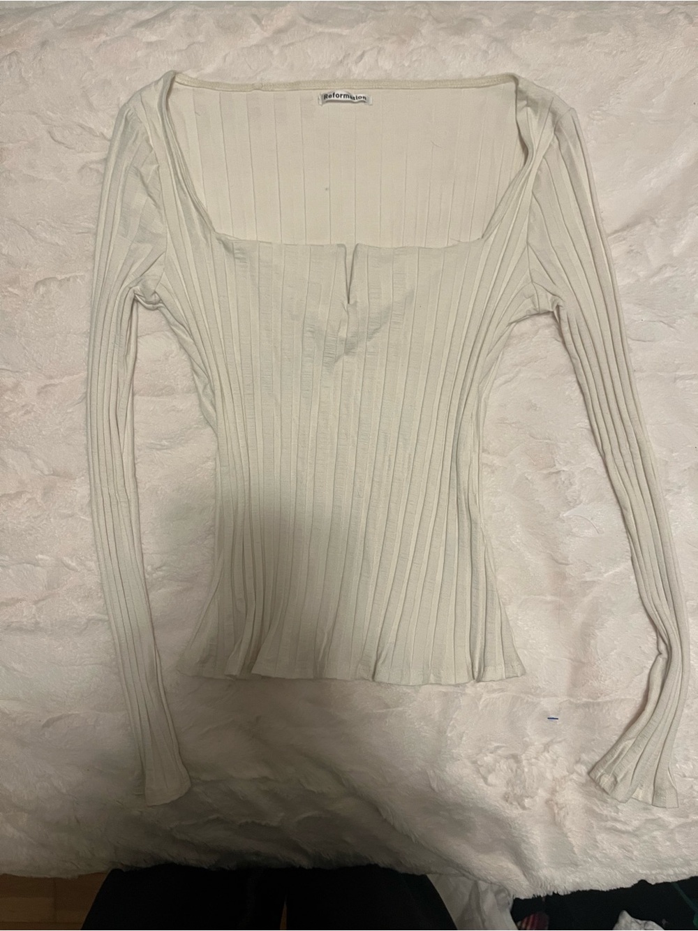Reformation Delancey Top in the color Ivory/Ecru